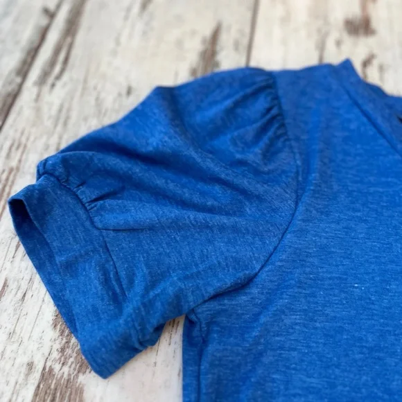 CzzzyL Women’s Nursing Blouse Blue V-Neck Puff Sleeve Top | Size Small | NWT - Picture 9 of 11